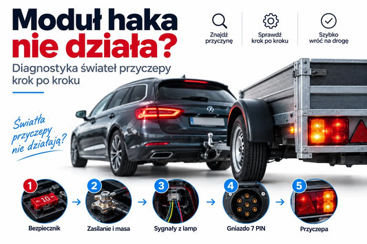 Moduł haka nie działa? Diagnostyka świateł przyczepy krok po kroku